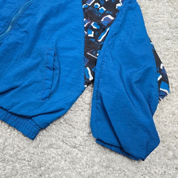 Vintage Reebok Jacket Womens L‎ Blue Full Zip Lightweight Oversized Nylon READ - Picture 3 of 14